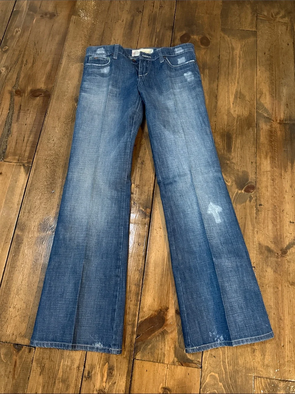 Joe's Jeans Light Blue Wide Leg Jeans with Embroidered Pocket Trim